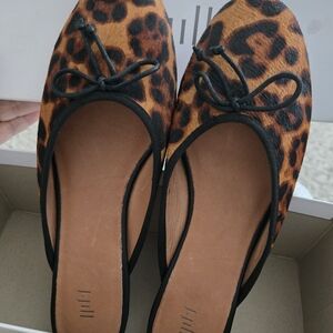 J. Jill Leopard Print Flats with Dark Accents. Used Once , Like New.